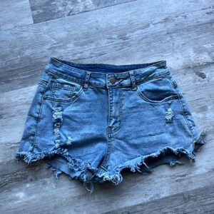 Distressed Jean shorts